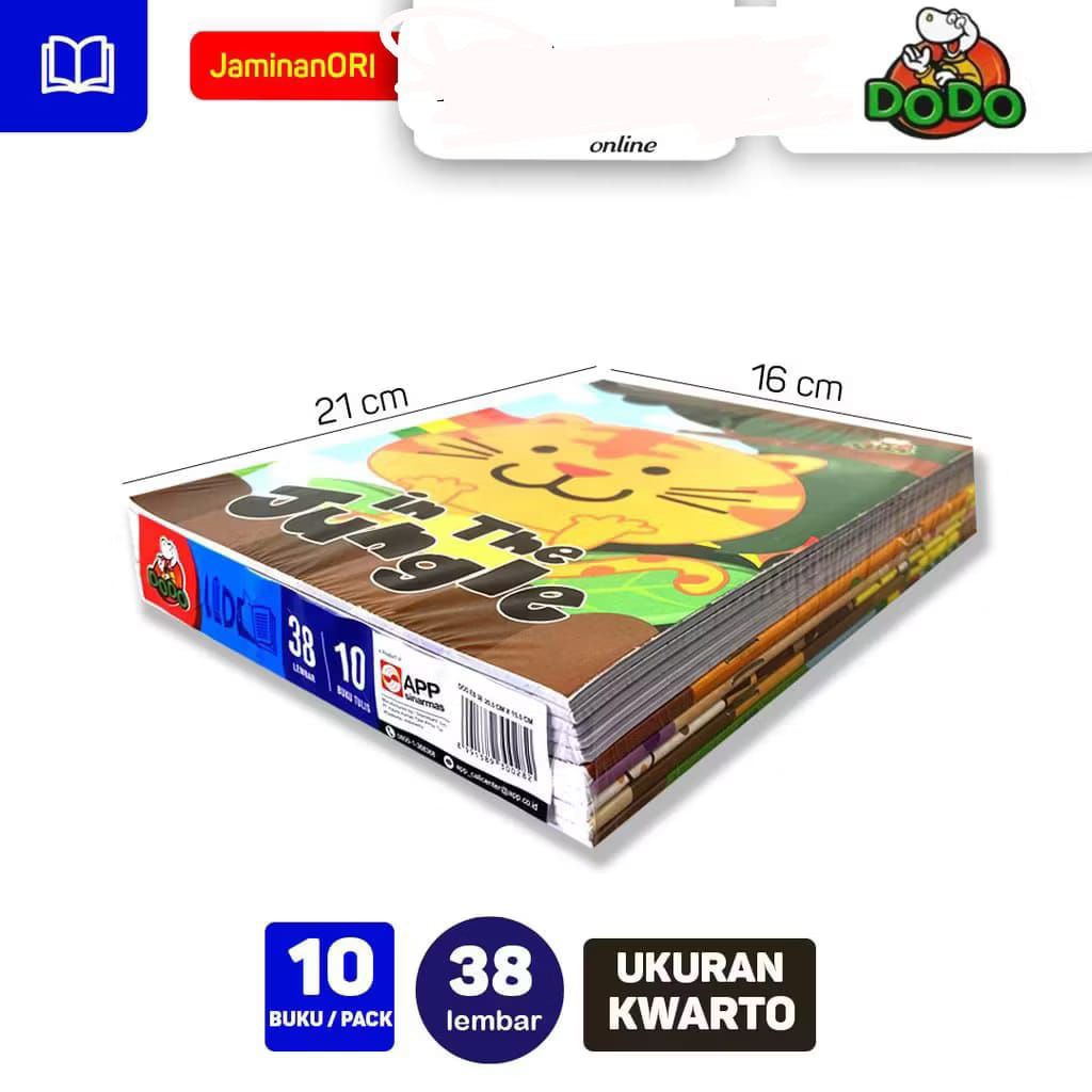 

(1 PAK) Buku Tulis DODO By SIDU Isi 38 Lembar / Isi 10 Buku