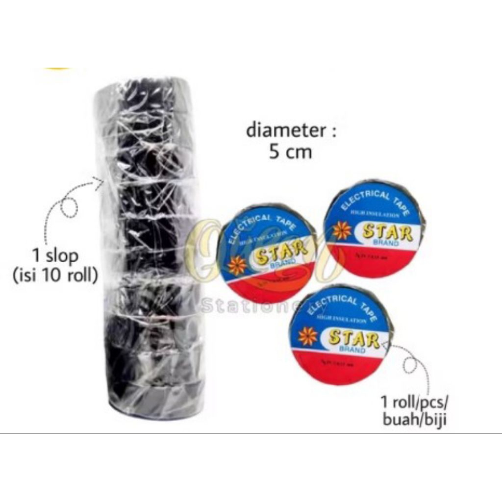 isolasi selatip listrik Star Hitam 15mm