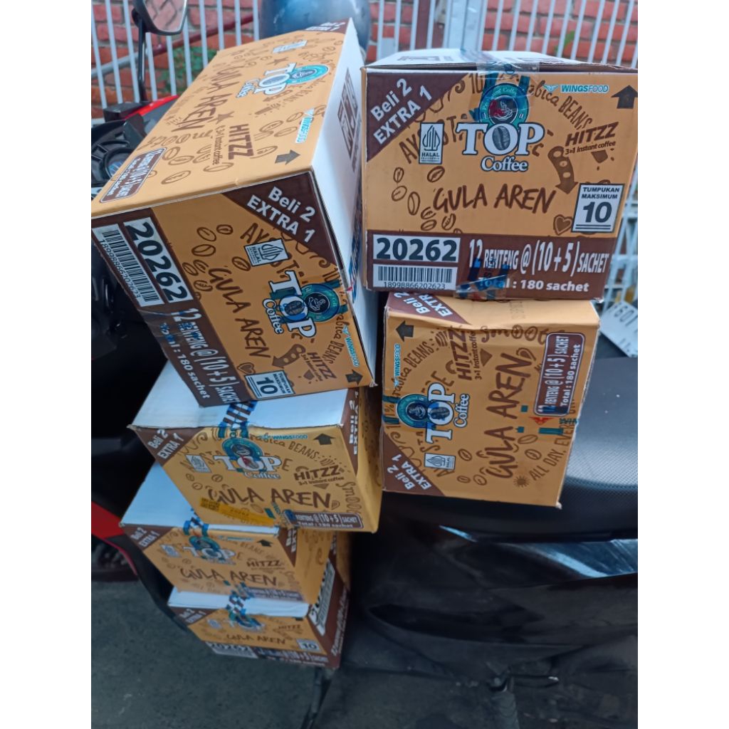 

1 Dus Top coffe Gula aren 15pcs/renceng