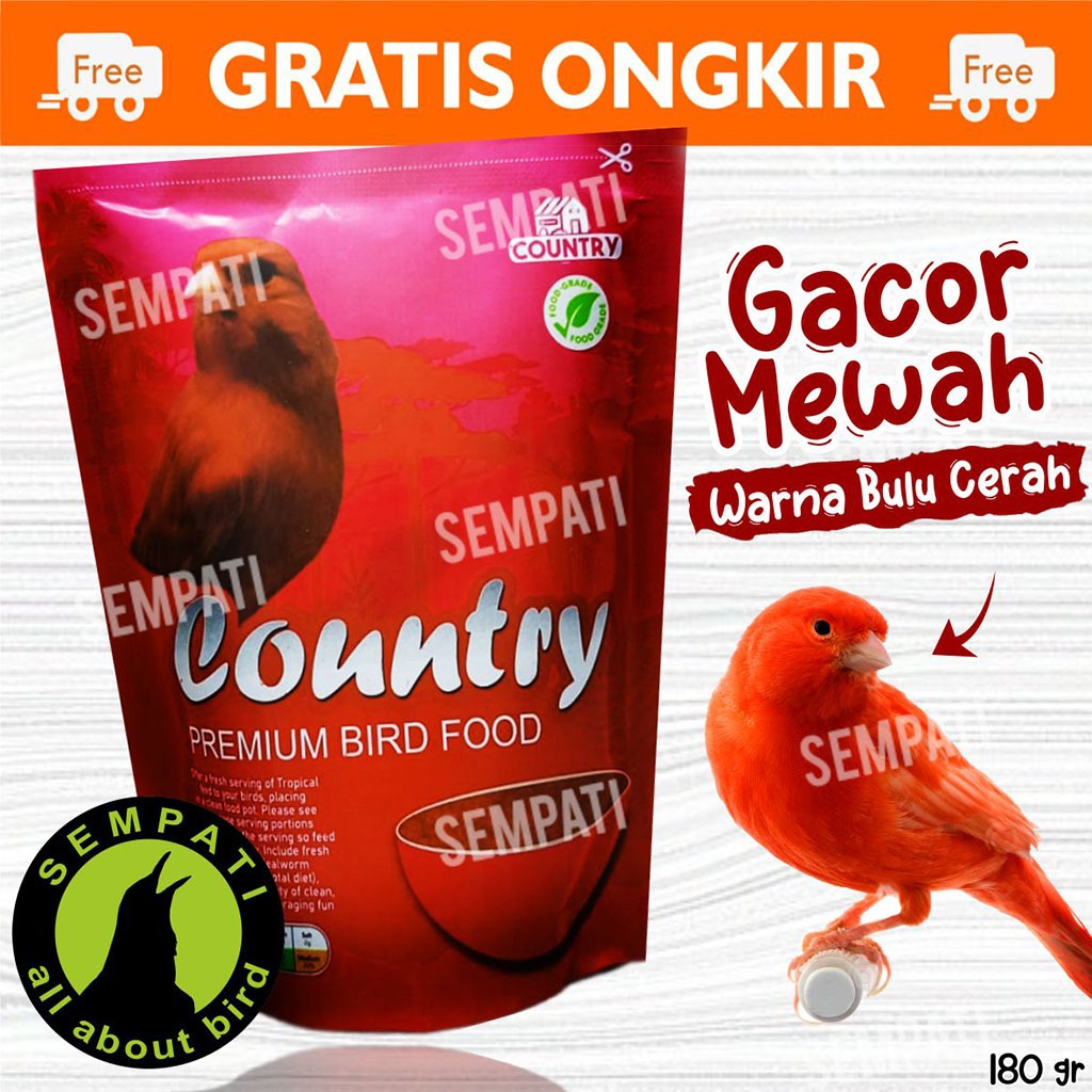 SEMPATI Pakan Burung Kenari Merah Country Cede Red Intensive Canary Pencerah Warna Bulu Merah Merona