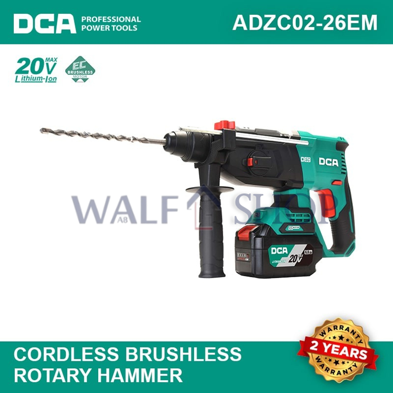 DCA DCA ADZC02-26 Mesin Bor Baterai 20V Cordless Brushless Rotary Hammer 20V