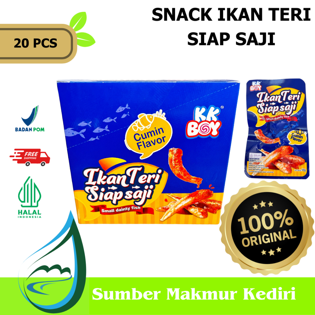

SNACK Ikan Teri Siap Saji 1 BOX ISI 20 PCS - HALAL
