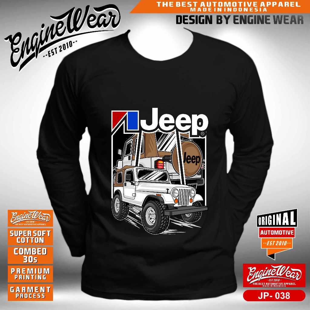 Kaos Jeep CJ7 cj6 Tshirt mobil Baju Offroad 4x4 4WD Four wheel drive willys Cherokee wrangler rubico