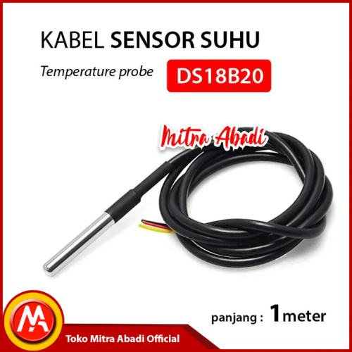 Kabel Sensor Suhu DS18B20 / Temperature Sensor Probe 18B20 Waterproof Stainless Steel