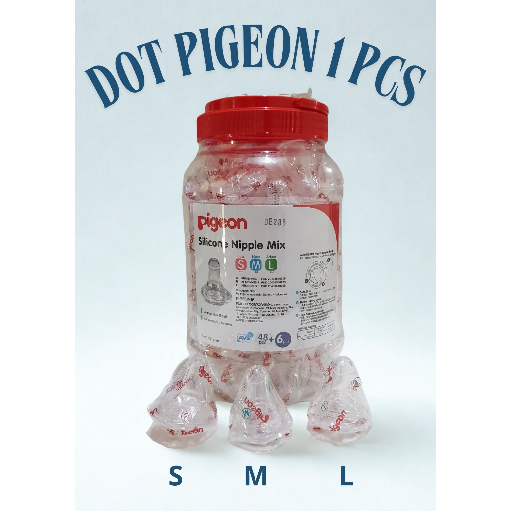 (1 PCS) DOT PIGEON SILICONE NIPPLE S M L / DOT BAYI PIGEON UKURAN S M L / DOT PIGEON