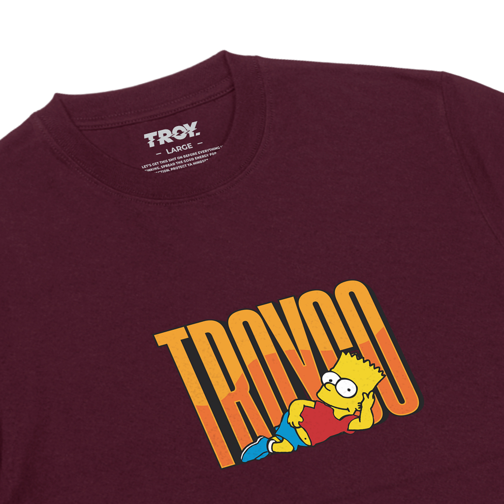 Troy Company Tshirt Maroon Bart Enjoying - Kaos Lengan Pendek Kaos Merah Maroon MTD 2784