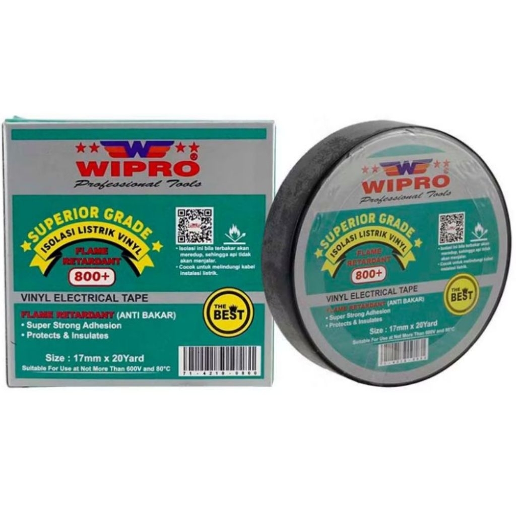 Wipro Isolasi Listrik Flame Reterdant / Isolasi Vinyl Anti Bakar / Isolasi Kabel Listrik Tahan Panas