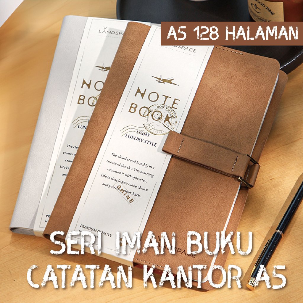

128 Halaman Simple Custom Notebook Snap Waterproof Pekan Siswa Water + Buku Rekaman Harian PU Kulit Menulis Smooth Office Stationery