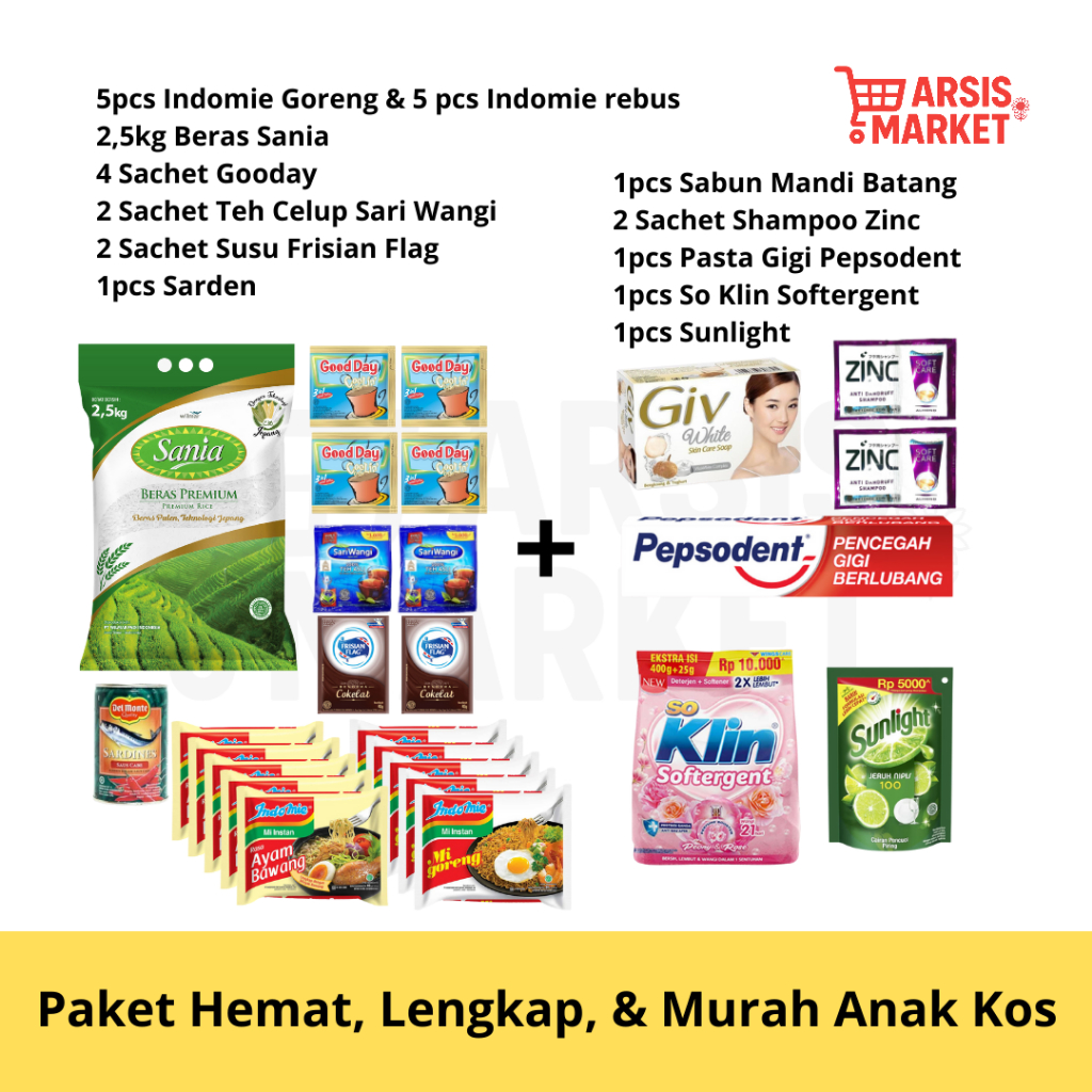 

⚡ Paket Hemat Anak Kos 1 Bulan ✅ Lengkap Murah Indomie Beras Sabun Deterjen ✨