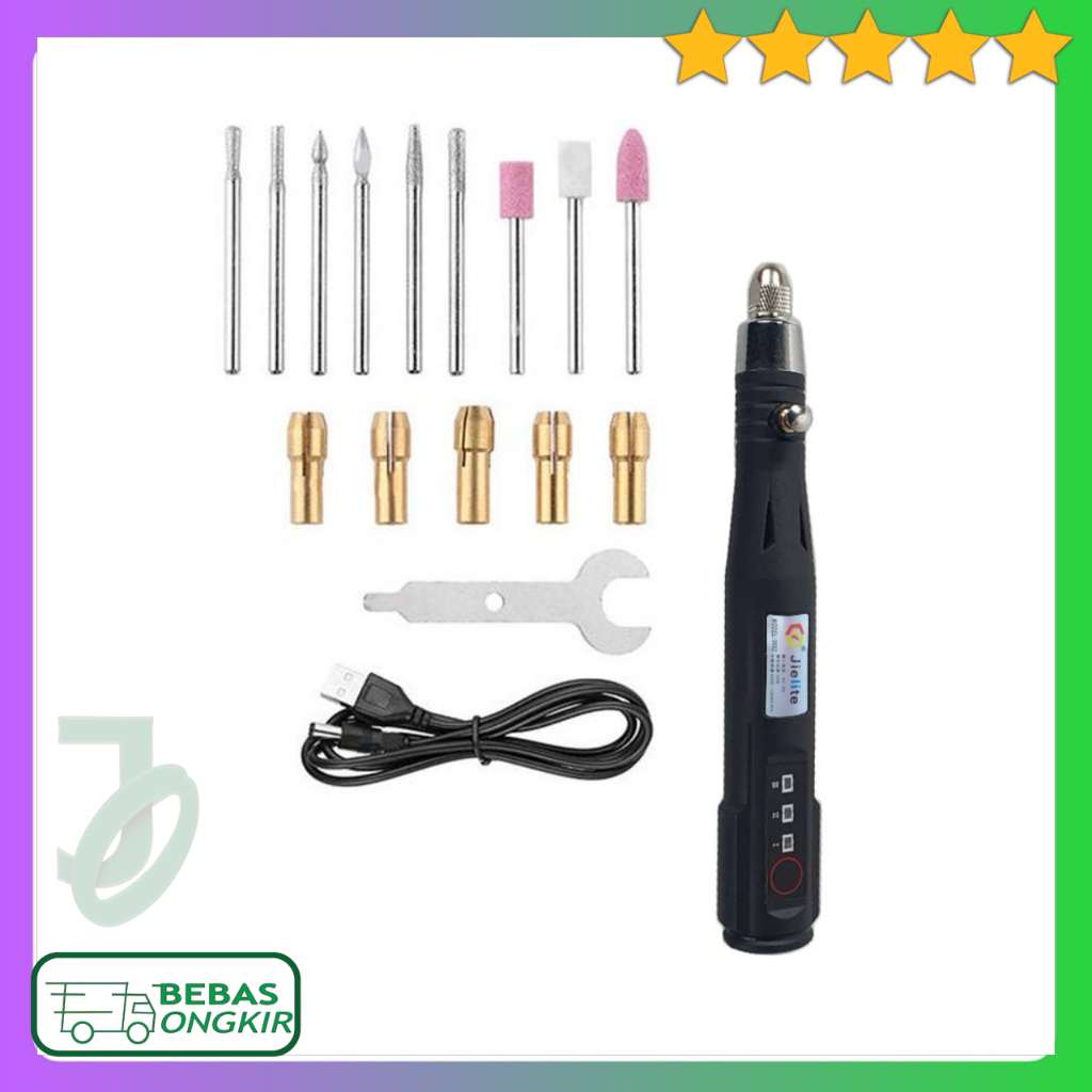 Bor Mini Die Grinder 15000 RPM Alat Ukir Multifungsi 30 Watt Jielite 3682