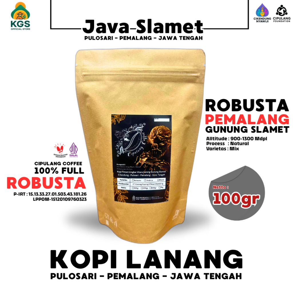 

KOPI LANANG ROBUSTA 100gr | CIPULANG COFFEE | KOPI CIKENDUNG | KOPI PULOSARI | KOPI PEMALANG