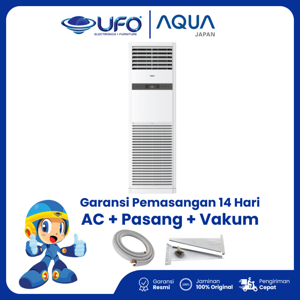 AC AQUA Floor Standing 5 PK AQA-FLOU48/I – Powerful Cooling, Inverter, Tangguh untuk Ruangan Besar