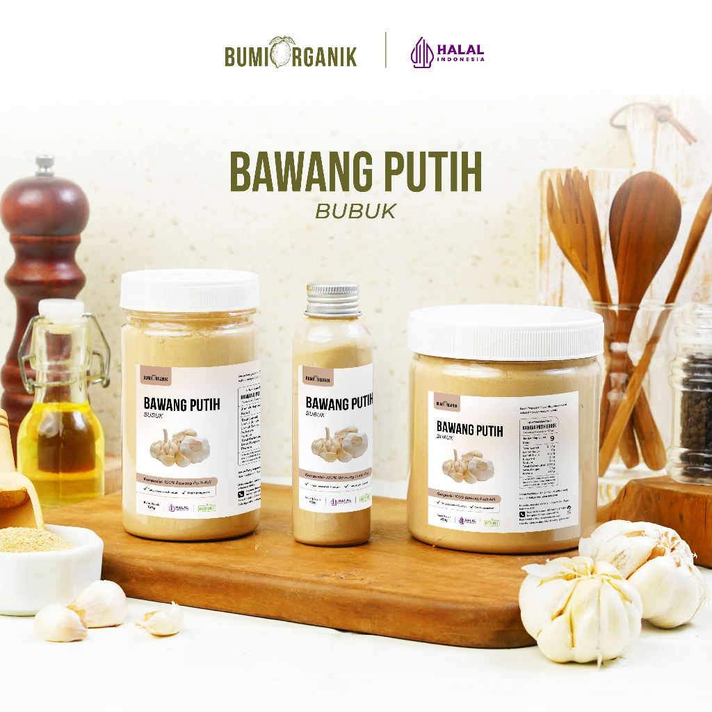 

BAWANG PUTIH BUBUK MURNI PREMIUM ASLI TANPA CAMPURAN ASLI 100% ORIGINAL / PURE GARLIC POWDER ORGANIC / BAWANG PUTIH MURAH /BUMBU DAPUR / BAWANG PUTIH HALUS BUMBU REMPAH ALAMI / NUTRIFARM / BRAGG/ DARI BUMI /GEMELI LEMOVITA NUTRILOGY OFFICIAL BEORGANIK