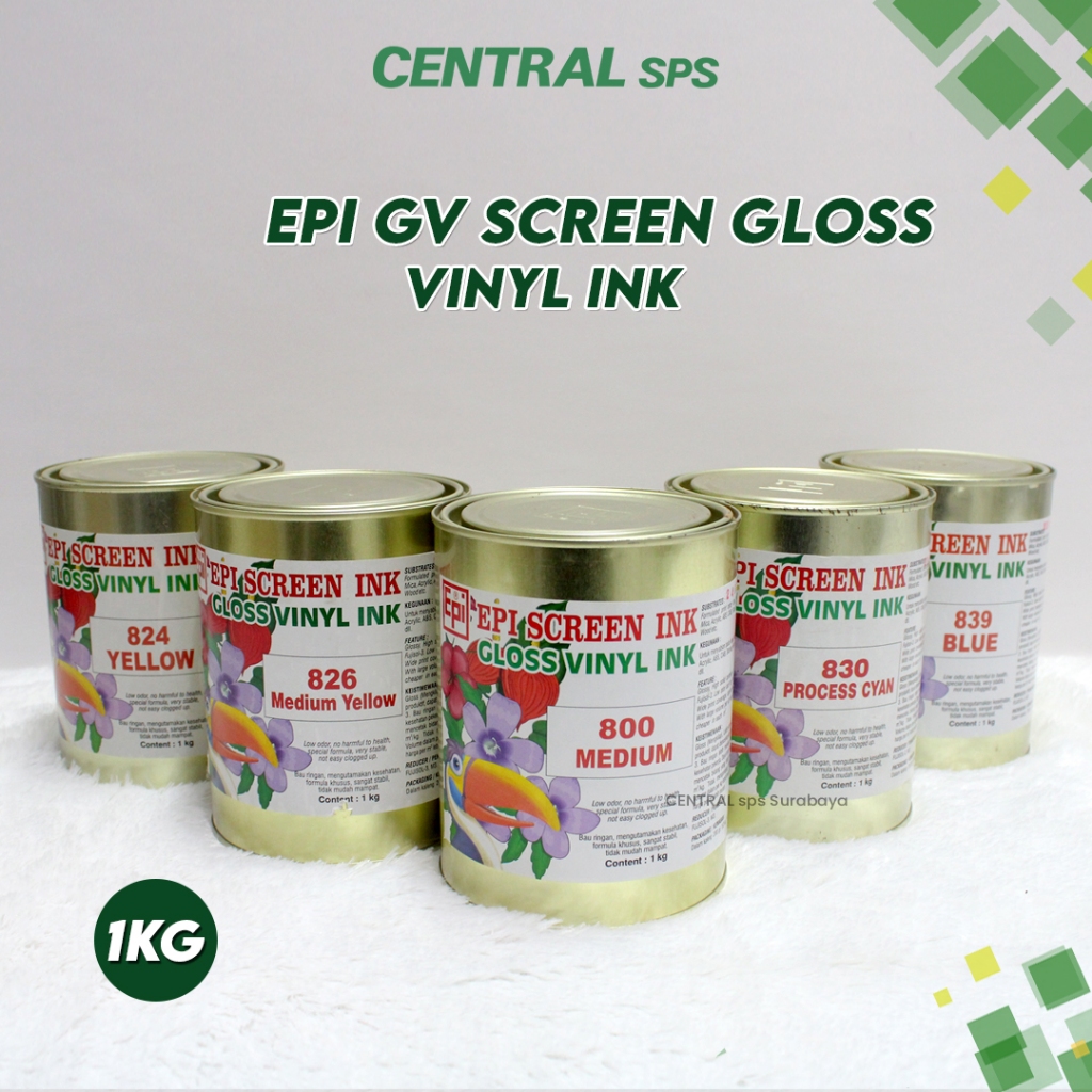 

EPI GV Screen Gloss Vinyl Ink 1kg - Tinta Campuran Kertas & Acrylic - Sablon CENTRAL sps