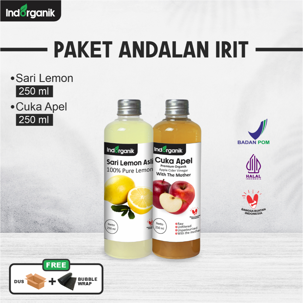 

INDORGANIK - PAKET DIET DETOX ALAMI - SARI LEMON MURNI 250ML DAN CUKA APEL ORIGINAL 250ML