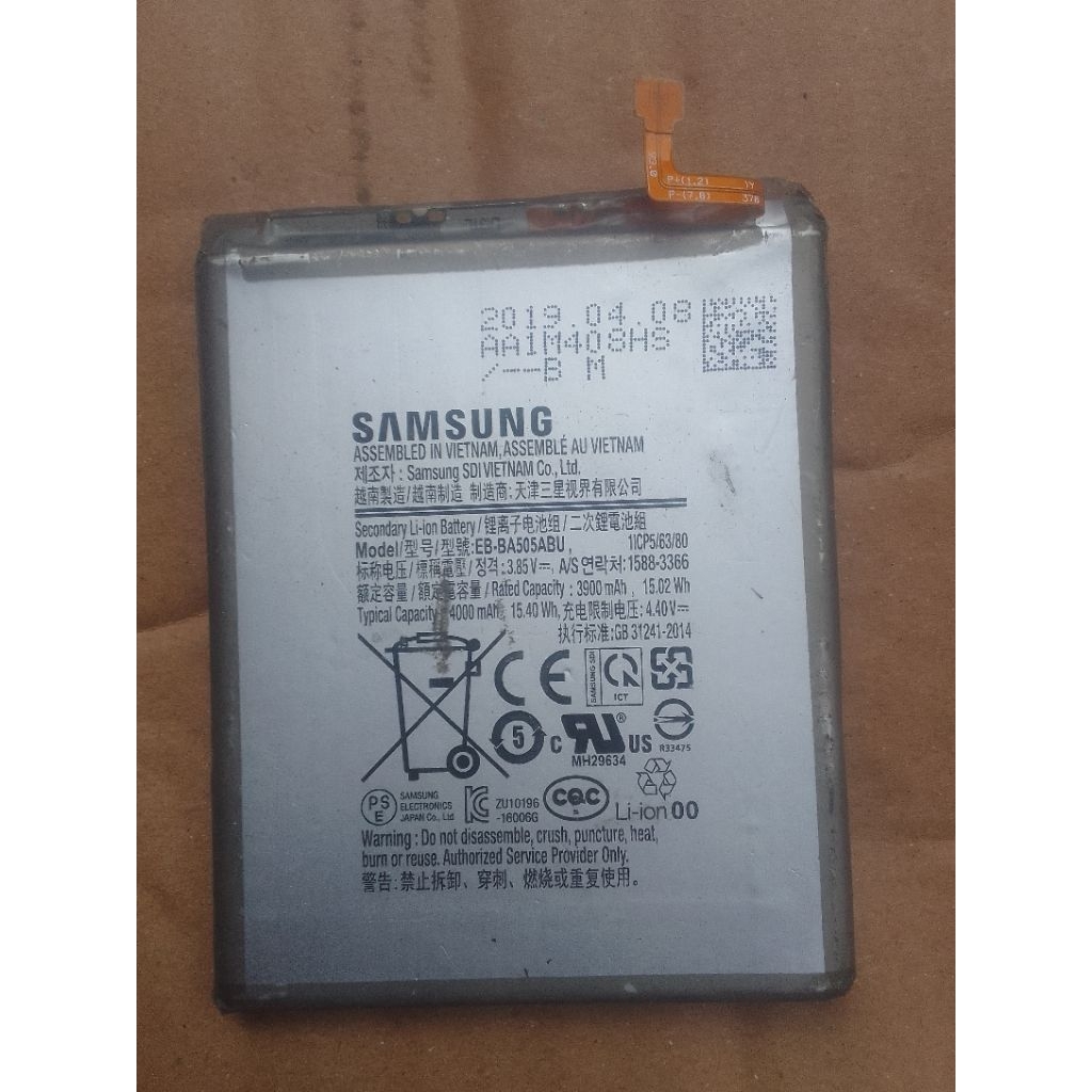 batre eb-ba505abu hp samsung a20/a30/a50 seken