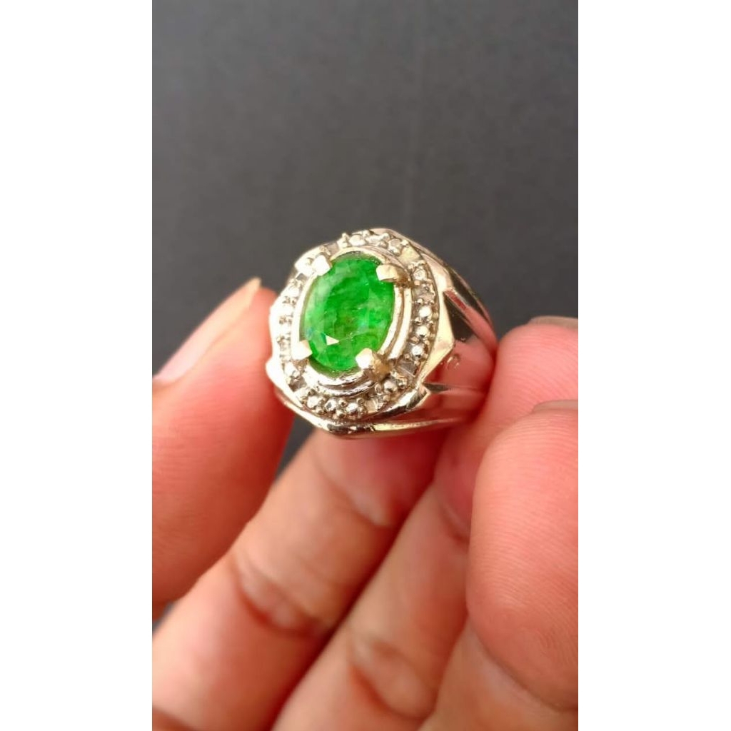 Cincin akik zamrud lokal Asli