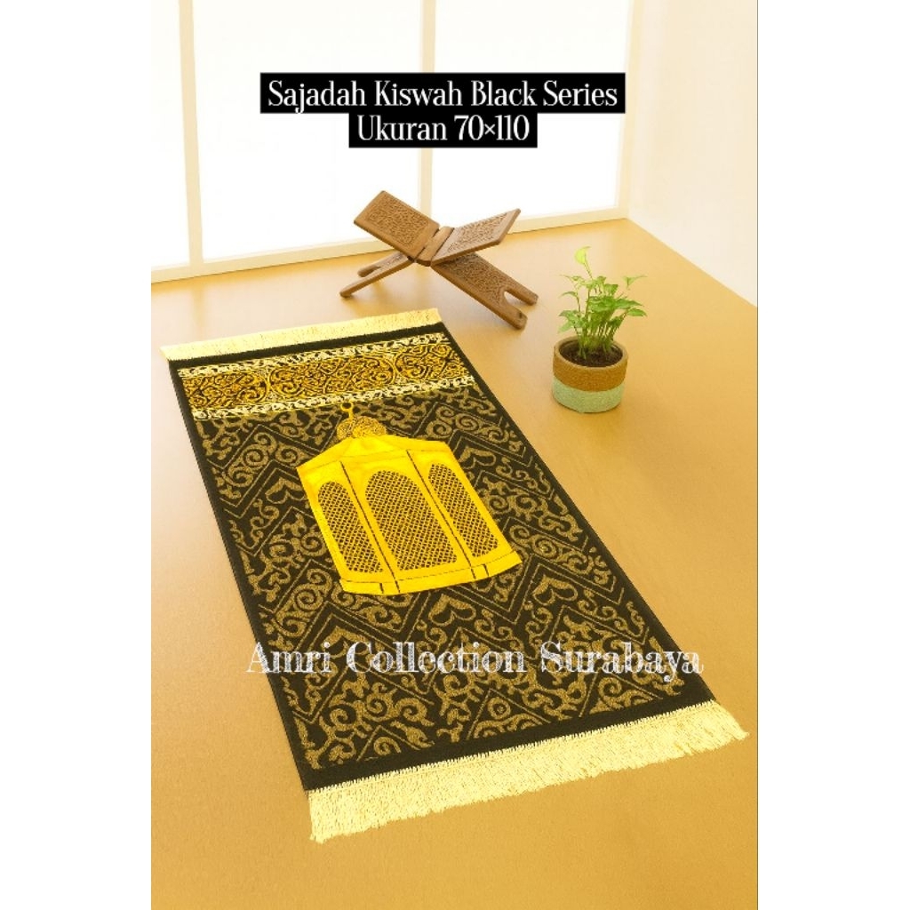 Sajadah Turki Premium Black Series 70x110 Mewah & Elegan