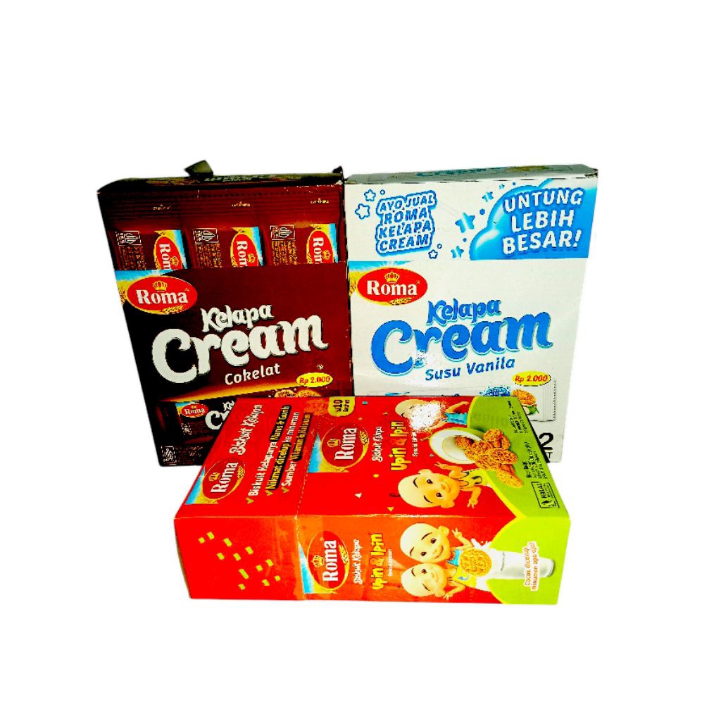 

Biskuit roma kelapa dan cream box upin ipin