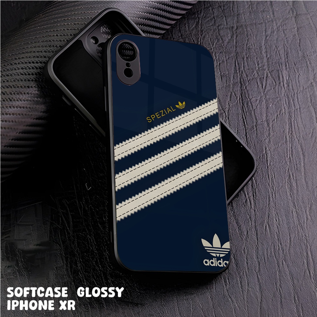 Case iPhone XR Casing iPhone XR Case Glossy Case Motif [ ADIDAS ] Hp iPhone Casing Hp Keren Kesing H