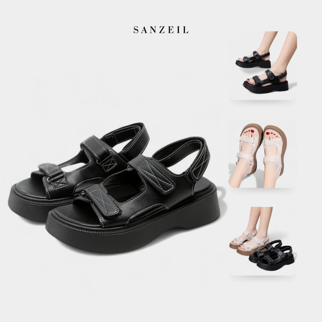 Sandal Wanita Wina Sanzeil dengan Tali Belakang dan Perekat, Sol 4,5cm, Ukuran 36-40, Kasual dan Nya