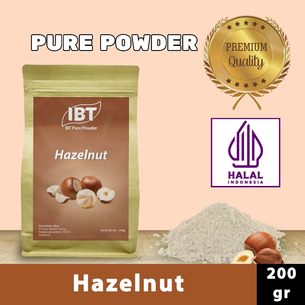 

Pure Kacang Hazelnut Powder Essence Murni Bubuk Import Makanan Kue 200 gr