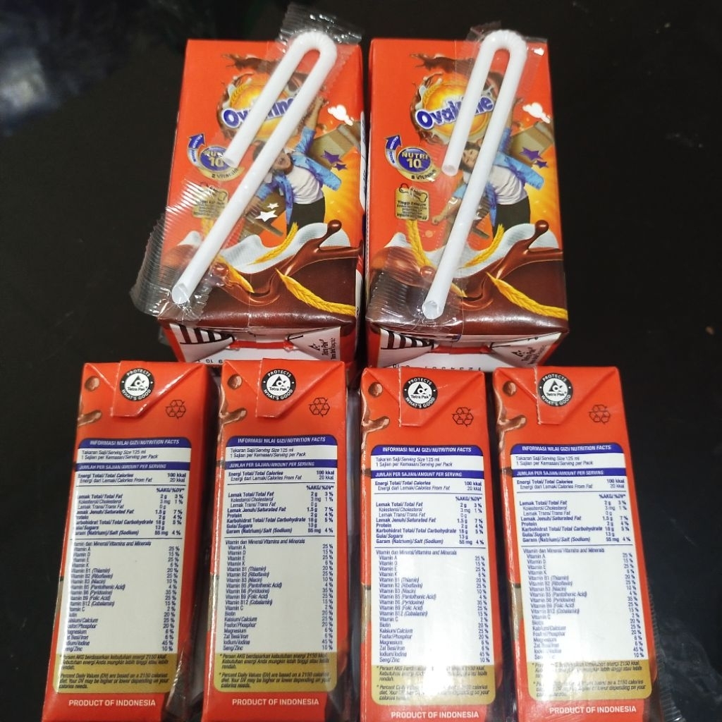 

satu pak susu Ovaltine 125ml isi 8 untuk bekal sekolah