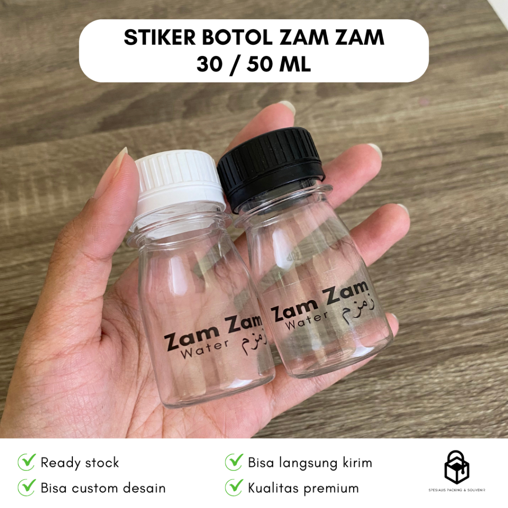 

Cetak Custom Stiker Botol Zamzam 30 / 50 mL | Print Label Sticker Logo