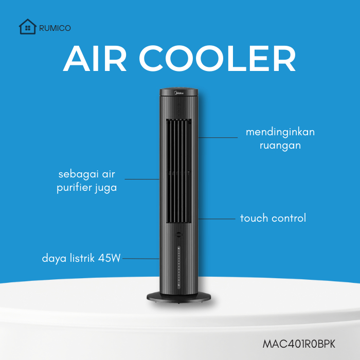 AIR COOLER MIDEA / PENDINGIN RUANGAN 4IN1 / TOWER FAN AIR IONIZER DIFFUSER RUANGAN