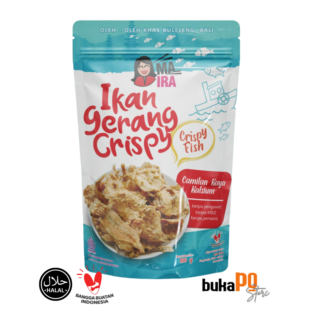 

IKAN GERANG CRISPY (MA-IRA) Oleh-oleh khas Buleleng Bali Cemilan yang kaya akan Calsium