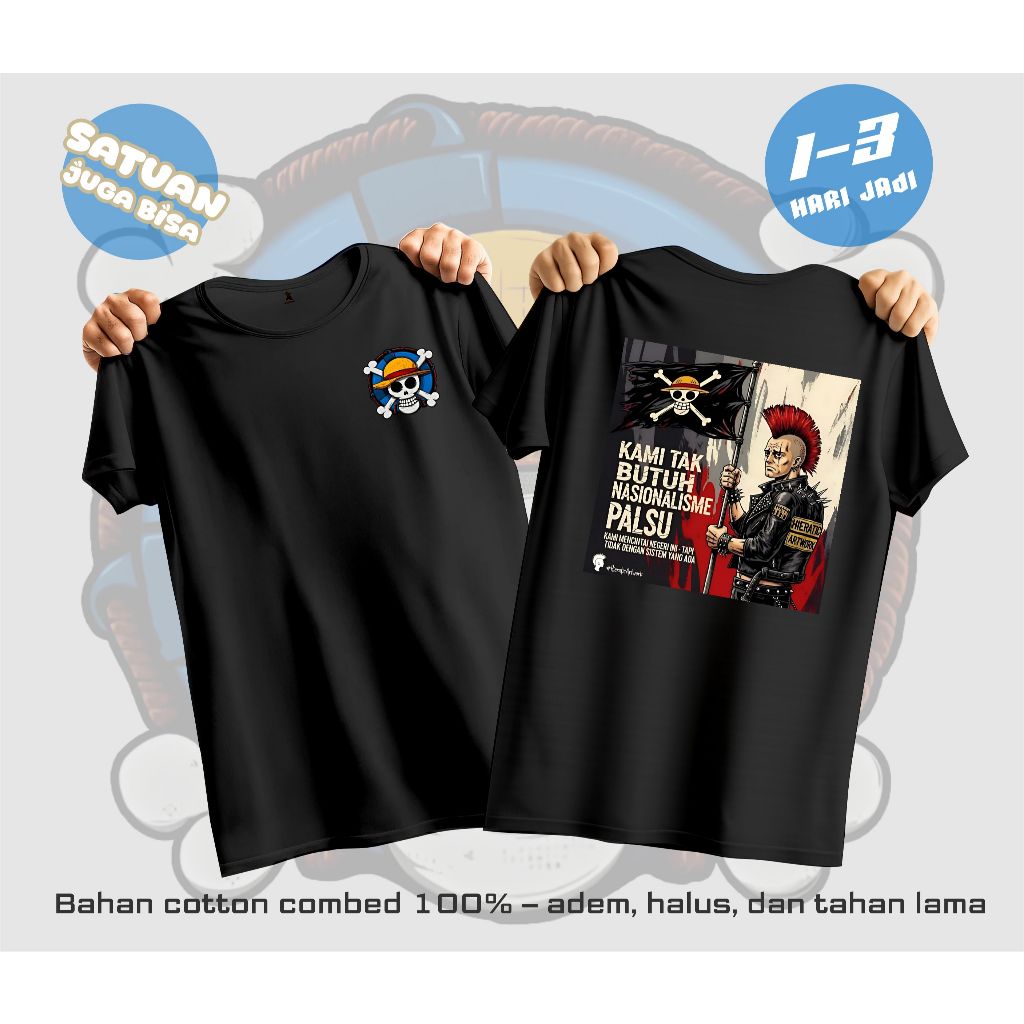 KAOS SABLONKAMI TIDAK BUTUH NASIONALISME PALSU - KAOS PREMIUM - BAJU UNTUK PRIA DAN WANITA DEWASA/AN