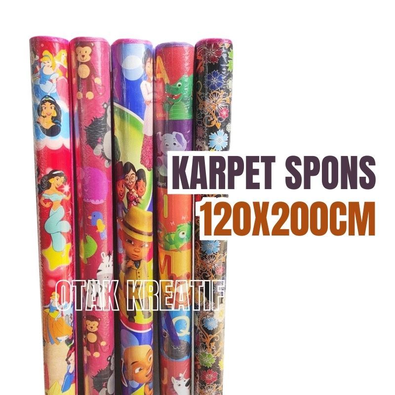 OKF - KARPET LANTAI SPONS 120X200CM TIKAR MOTIF TAHAN AIR ALAS KASUR PIKNIK SAJADAH
