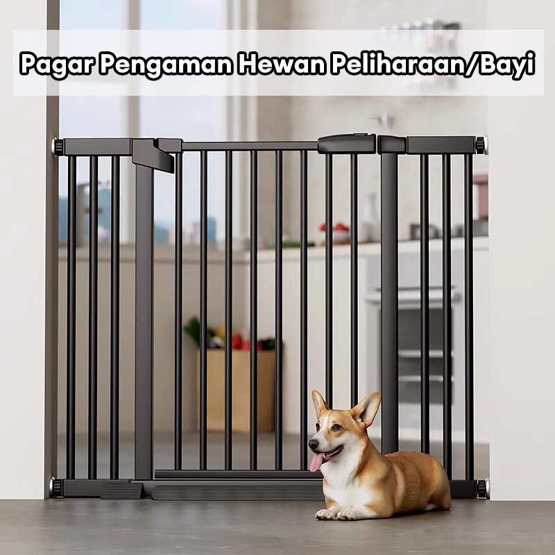 Playpark Baby Safety Gate Hitam Pagar Pengaman Anak Pagar Pintu Bayi Penghalang Pintu Bayi Pagar
