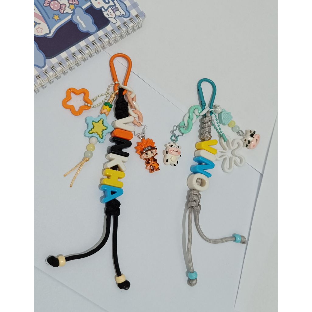 Bagcharm nama tali paracord Keychain nama tali paracord ganci nama tali paracord
