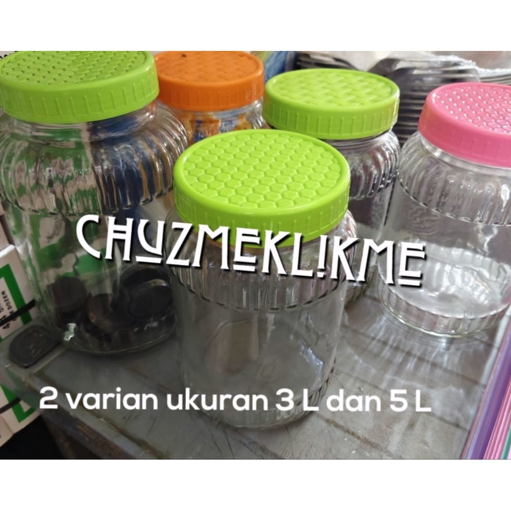 Toples kaca cendol/Toples cendol (2 varian)/Toples kaca 3 liter, 5 liter