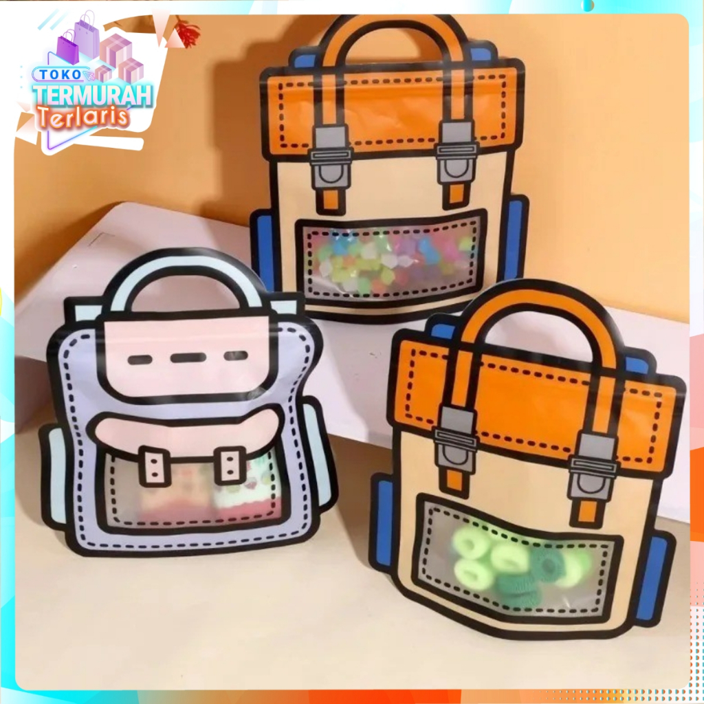 

TTT Goodie Bag Plastik Standing Pouch 2D Ulang Tahun Anak Motif Tas Ransel Plastik Bingkisan Makanan Tas Hampers Snack Ulang Tahun Anak Bungkusan Plastik Cookies Lucu Pesta Perayaan TTT