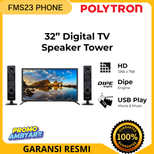Tv Polytron PLD 32TV1755 PLD32TV1755 32 TV 1755 32 inch 32inch 32 inch Digital Speaker Tower GARANSI