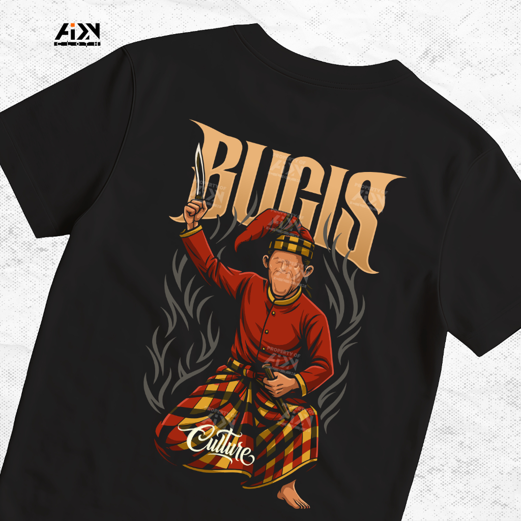 AIDN Baju Kaos Bugis Angngaru Bugis Culture - Baju Bugis - Baju Perantau Bugis - Premium Cotton Comb