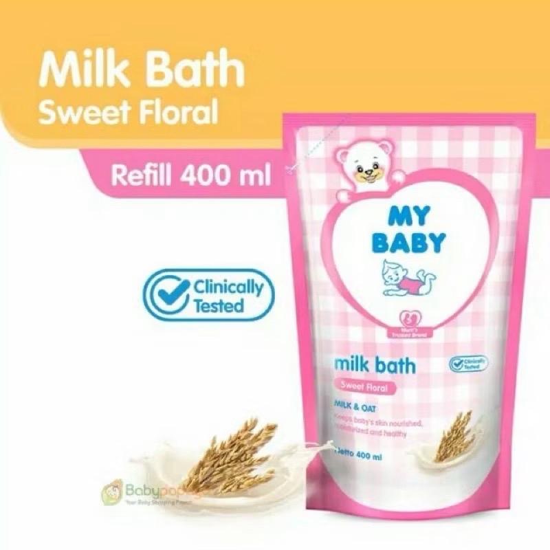 Baby Milk Bath Soft & Smooth MY BABY  - Sabun Mandi Cair Bayi Refill 400ml