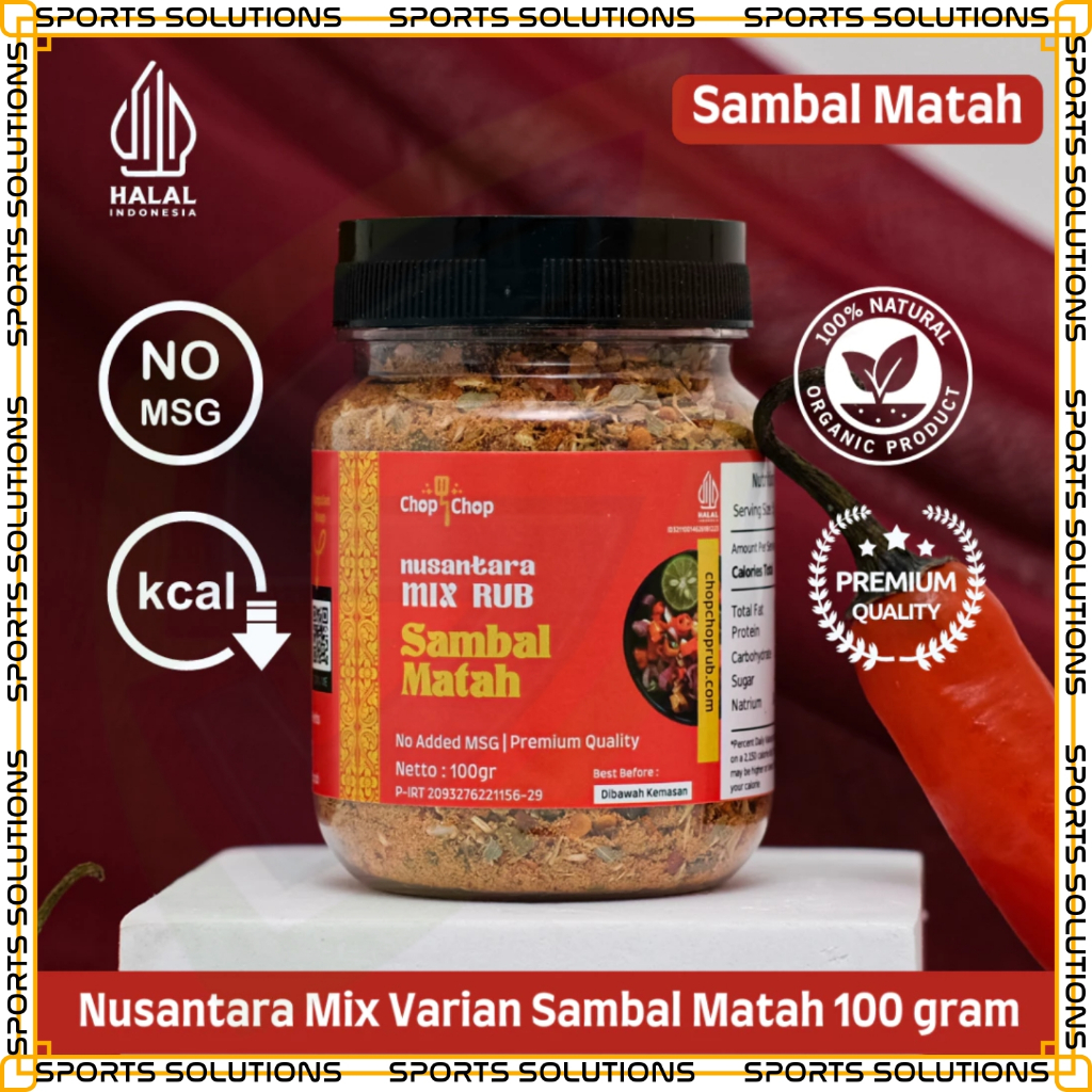 

SPORTS SOLUTIONS PRIME X CHOPCHOP Nusantara Mix Rub Sambal Matah Bumbu Marinasi Rendah Kalori Diet Serbaguna BUMBU INSTANT SAMBAL MATAH khas bali
