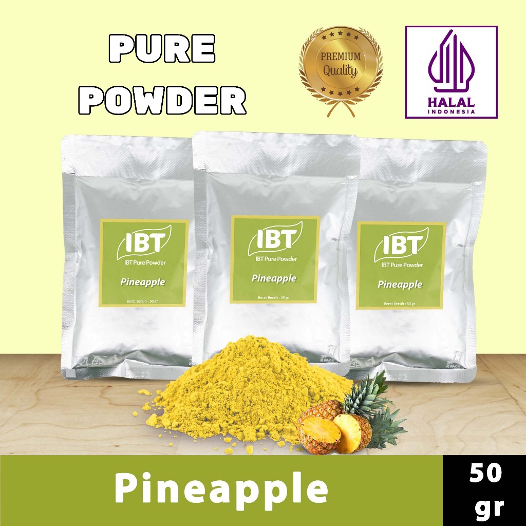 

Pure Pineapple Powder Essence Murni Bubuk Nanas Import Makanan Kue 50 gr