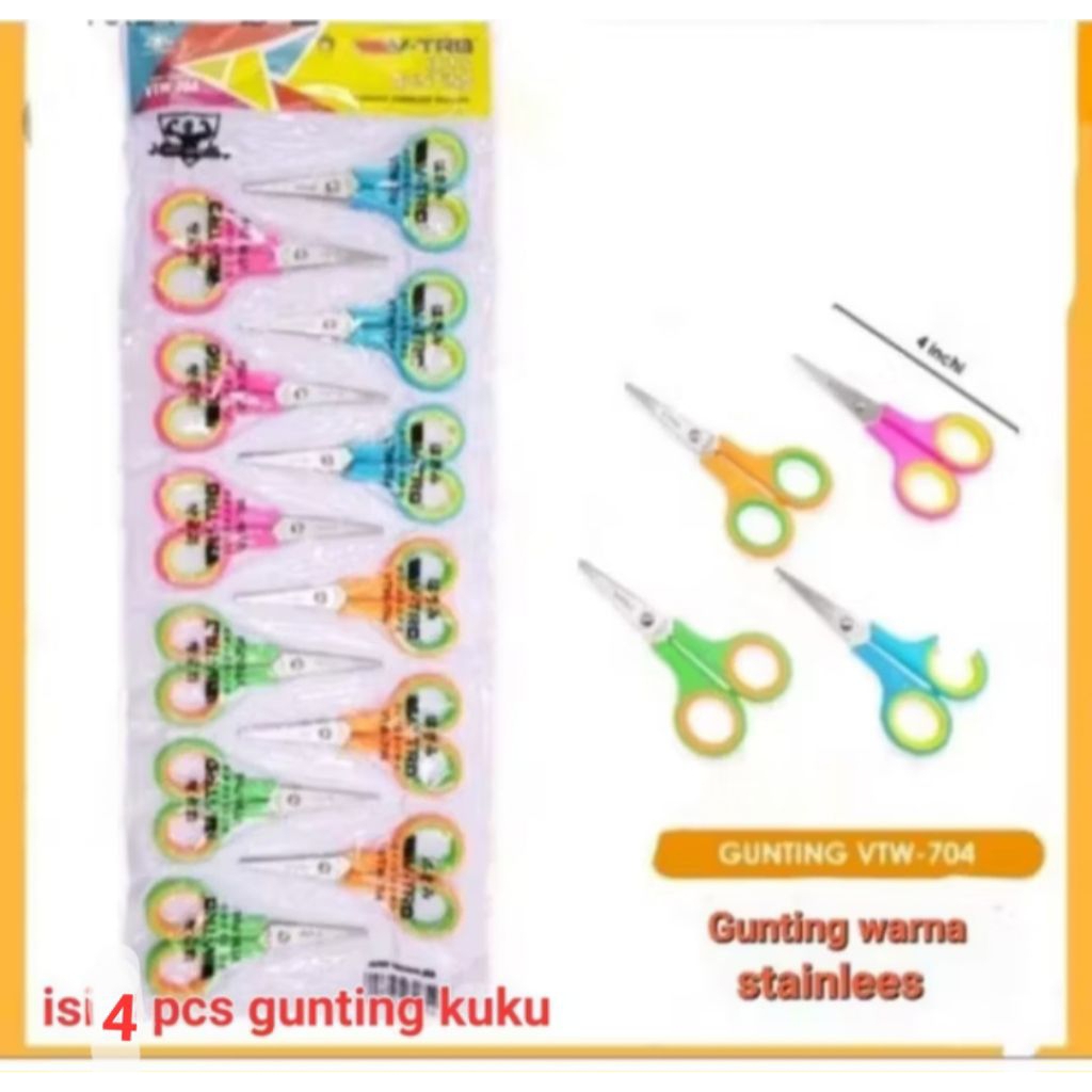 

4 Pcs Gunting Warna Stainlees