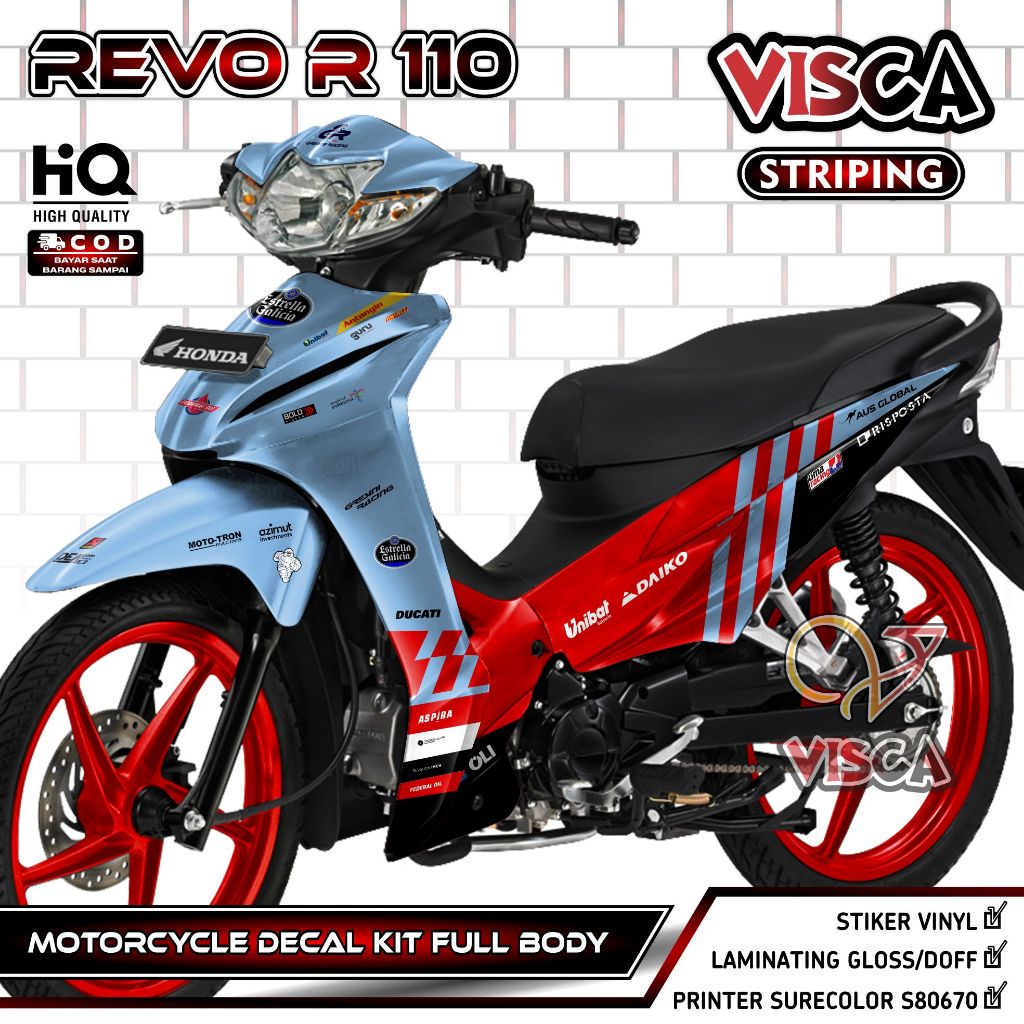 Decal Revo R 110 Full Body - Stiker Revo 110 R Full Body - Dekal Revo 110 - Striping Revo R Variasi 