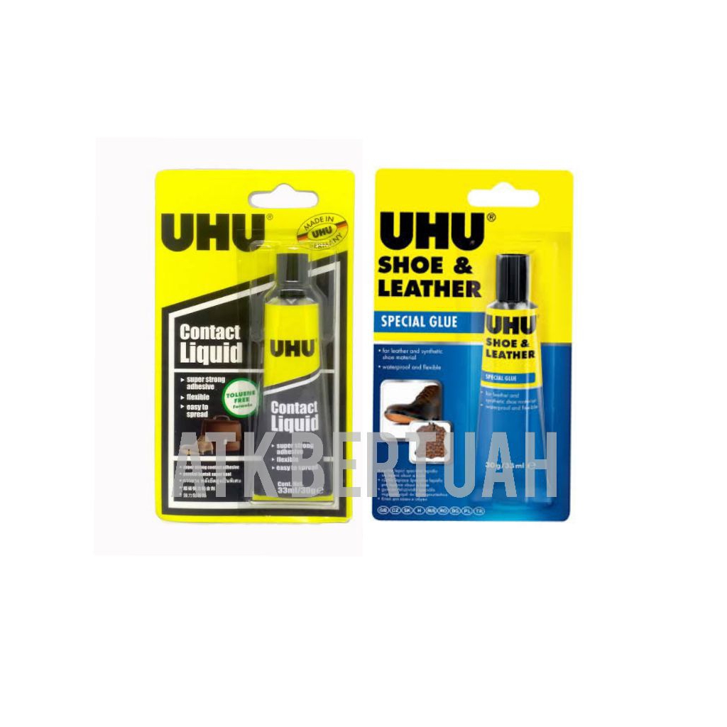 

UHU HOUSEHOLD CONTACT LIQUID SHOES AND LEATHER SPECIAL GLUE LEM SEPATU KULIT KARE