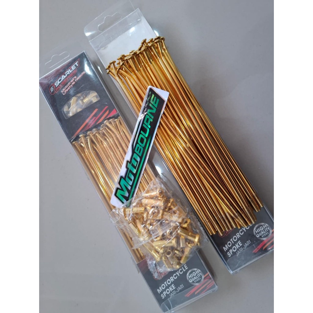 JARI JARI RUJI VELG SET DEPAN BELAKANG SCARLET KLX 185/190X17 GOLD