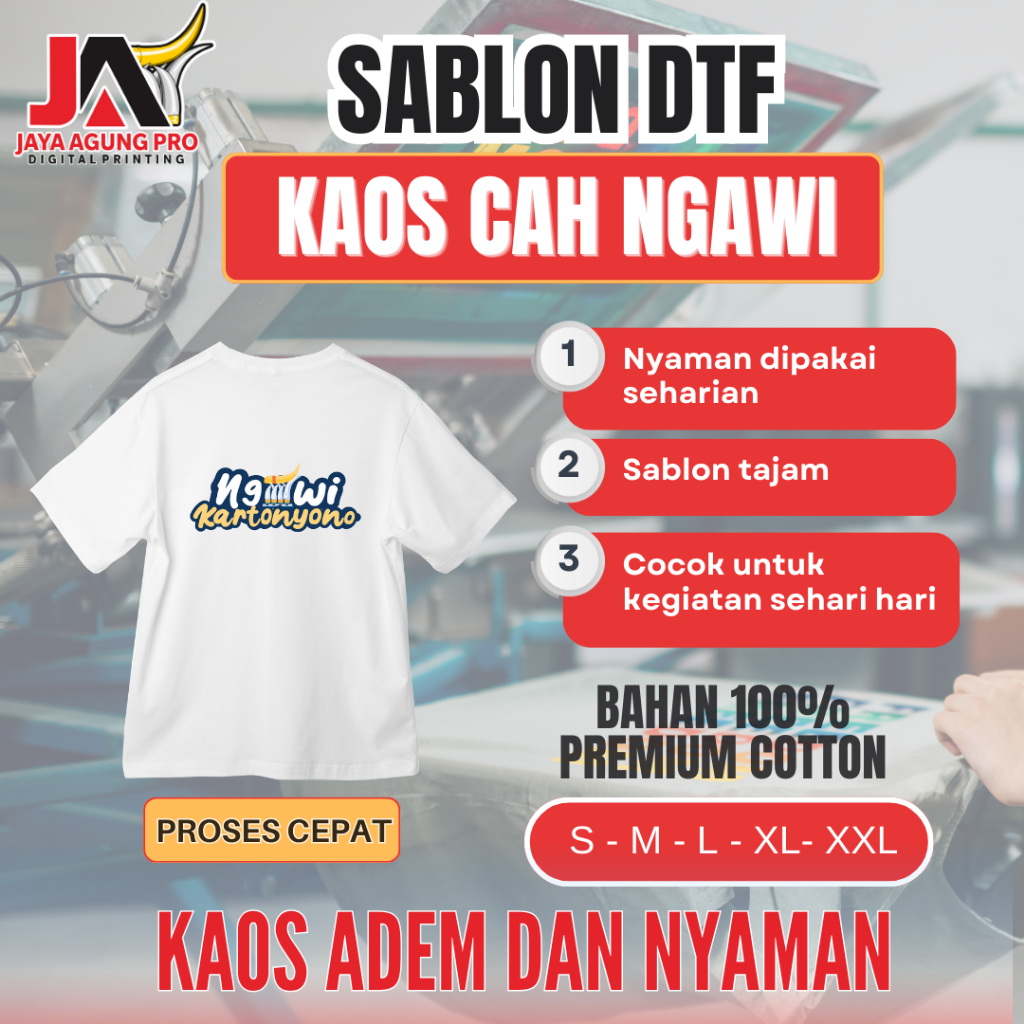 Kaos Lengan Pendek Ngawi Kartonyono - Kaos Cah Ngawi