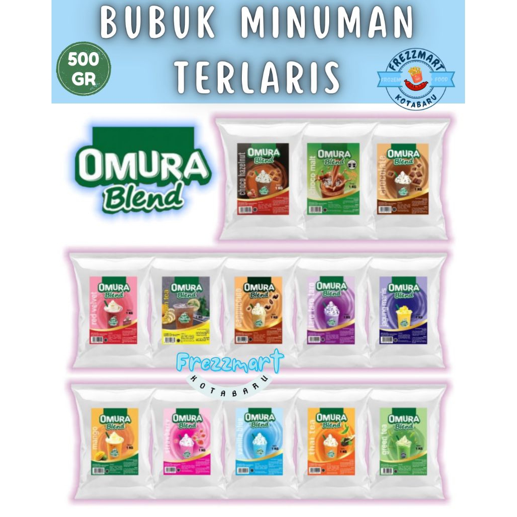 

OMURA BLEND BUBUK MINUMAN PREMIUM MIX GULA ANEKA RASA INSTANT 500 GR Frezzmart Kotabaru
