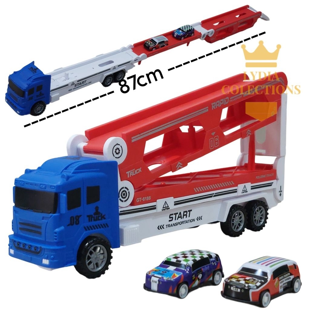 Mainan Truk Pelontar Ejection Truck Bonus 2 Mobil Mini