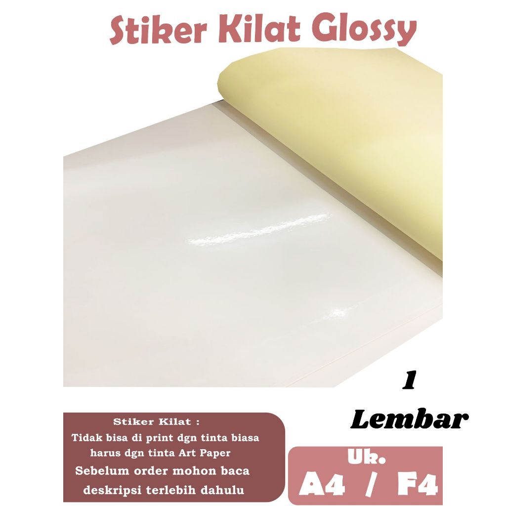 

Stiker Chromo / Stiker Kilat / Stiker Glossy Ukuran A4/F4 , Isi 1Lembar