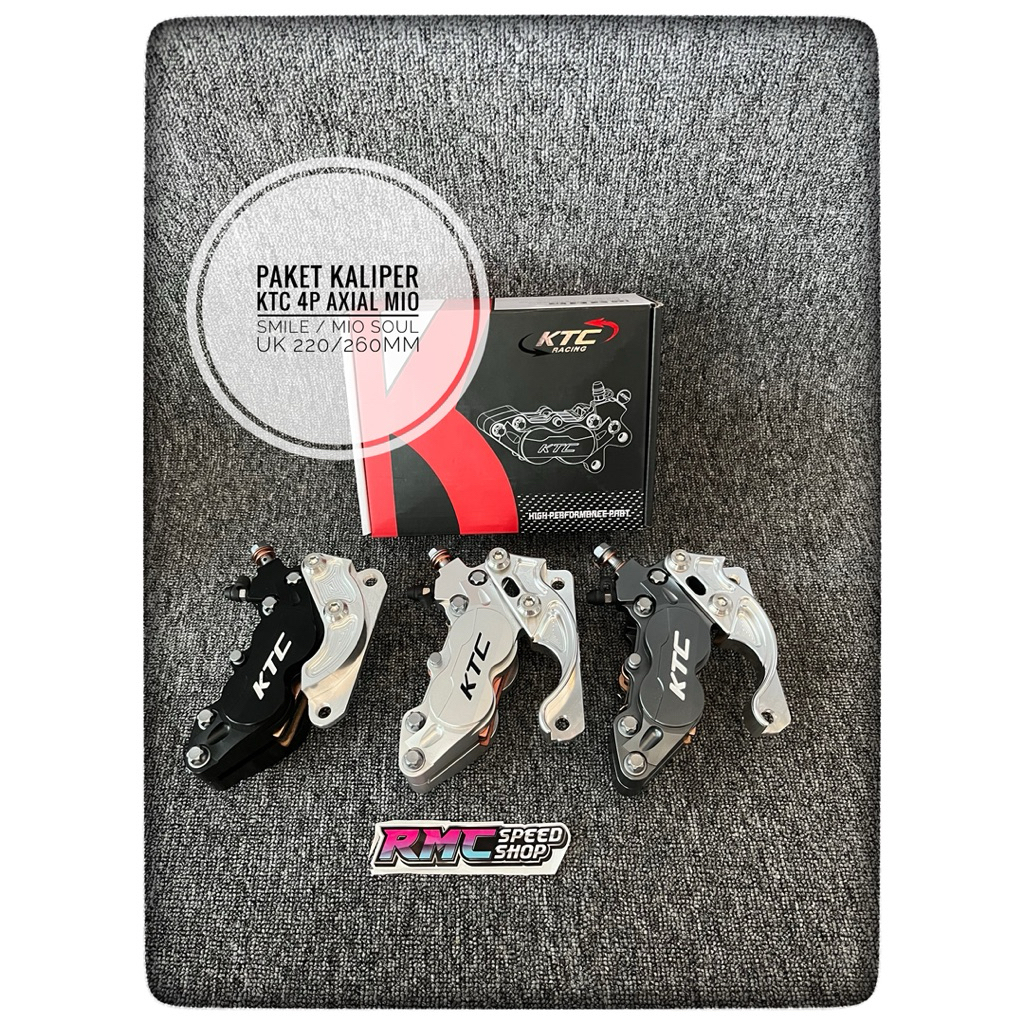 Paket Kaliper Ktc Racing 4piston 4p Mio smile Mio soul ukuran disc 220mm 260mm / Kaliper Ktc Mio smi